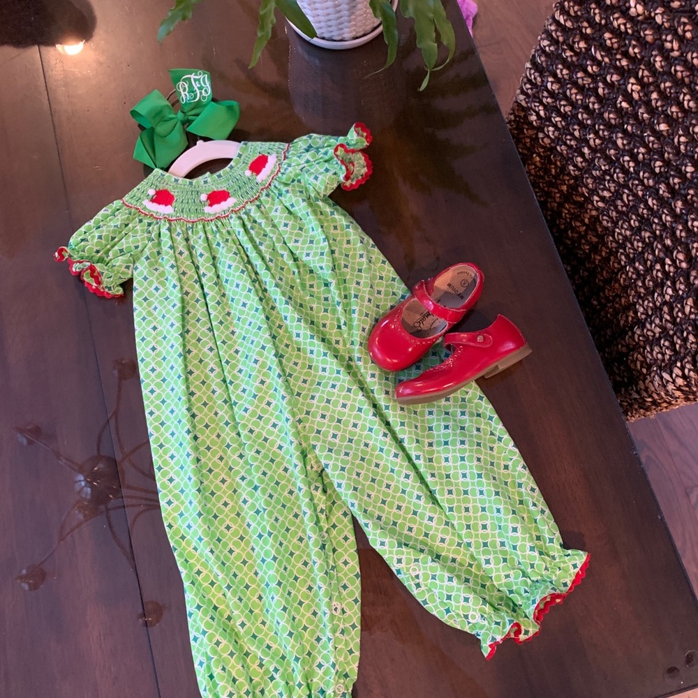 Classic Whimsy Smocked Christmas Bubble 18M New